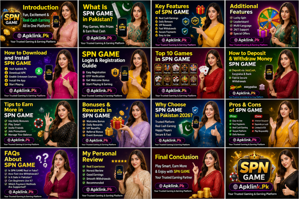 SPN Game Apk Download Pakistan 2026 - Best New Earning Game