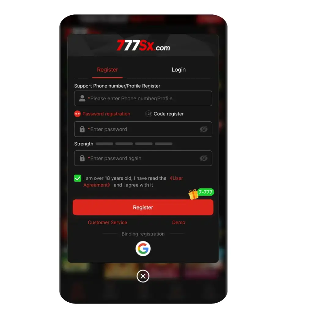 How to Register an Account on 777SX Game