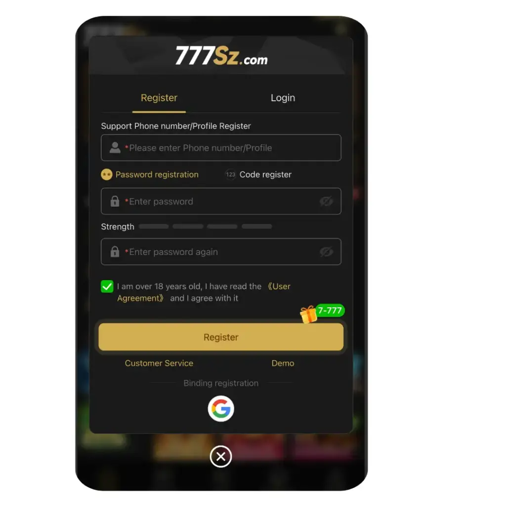How to Register on 777SZ Game