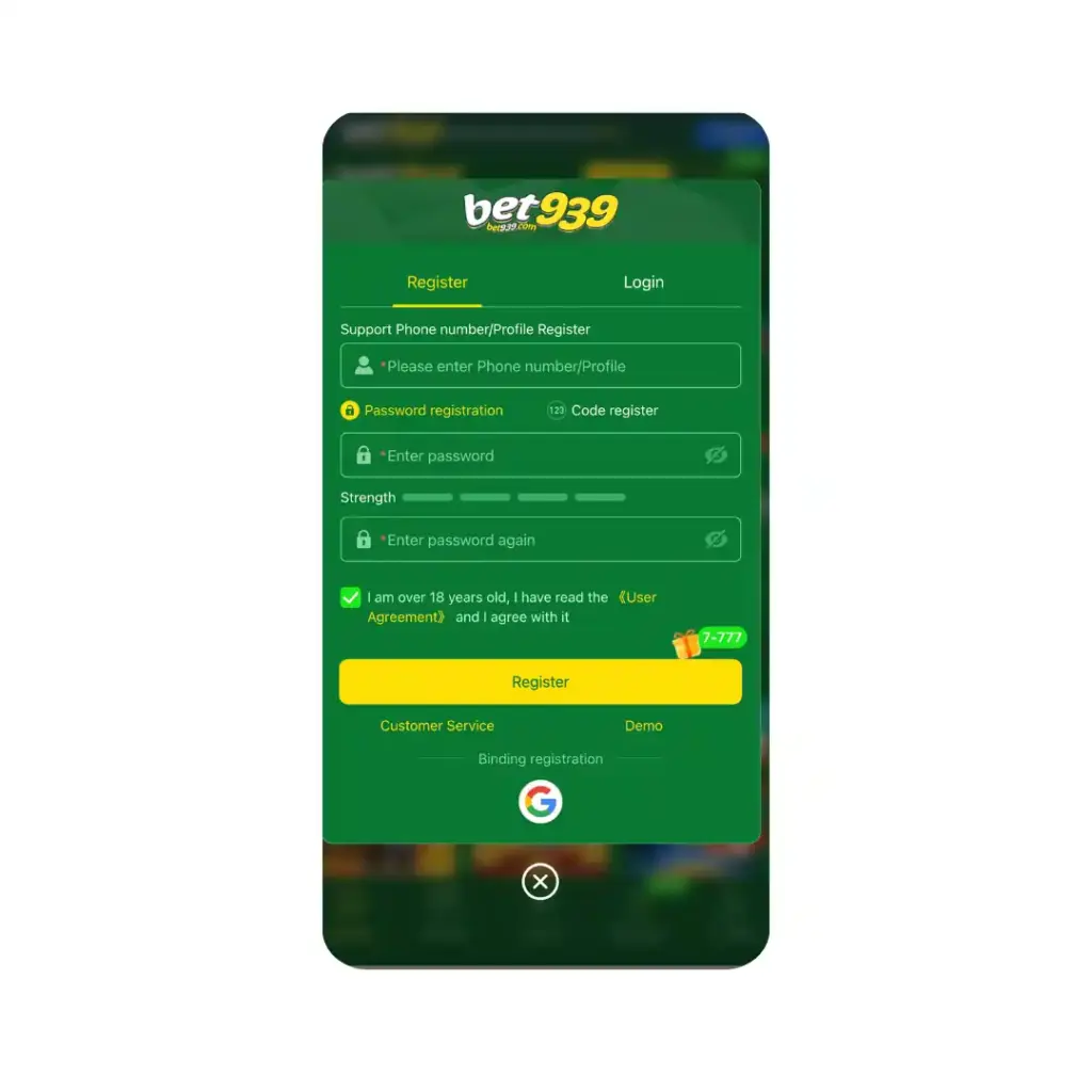 How to Register on Bet939