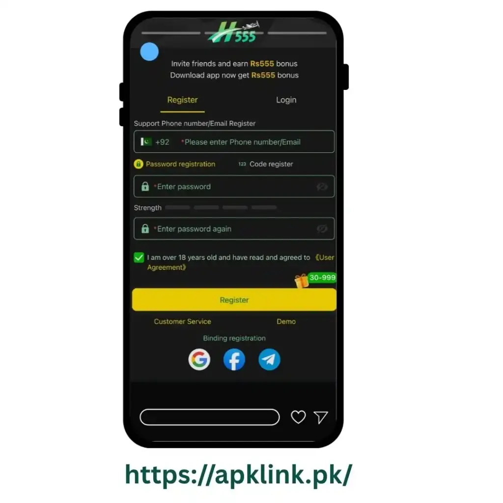 Registration and Login Process on H555 Game