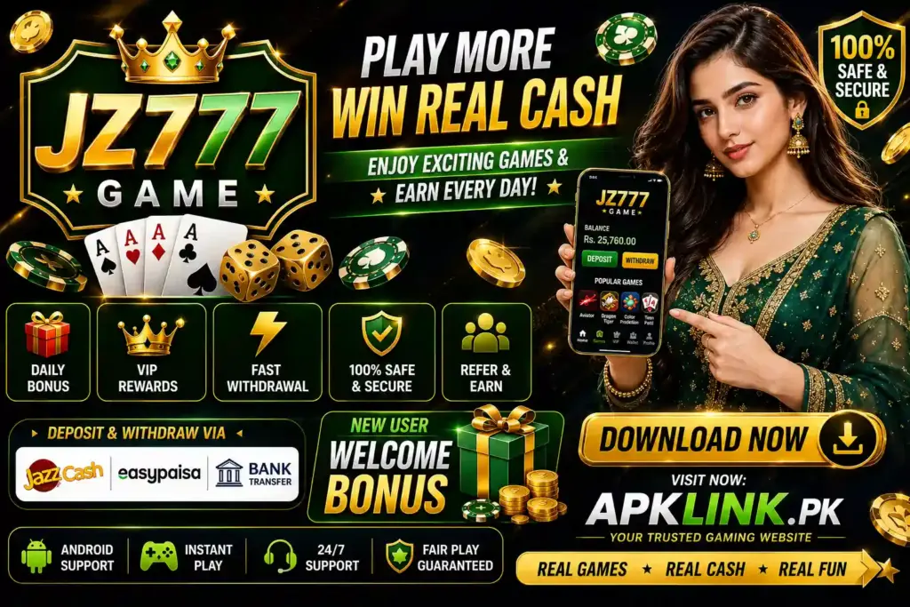 JZ777 Game APK Download Pakistan 2026 - Real Online Earning App