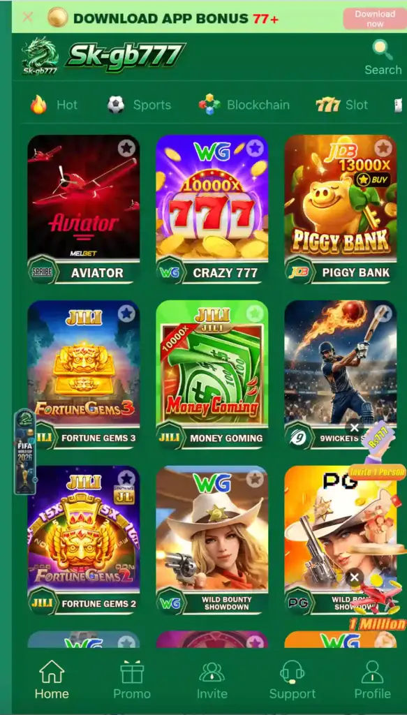 Popular Games Available on SK-GB777