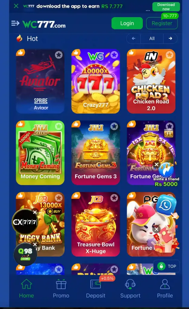 Games Available on WC777 Game